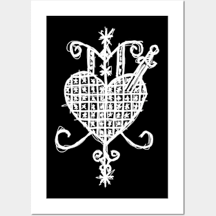 Dark and Gritty Ezili Dantor voodoo veve sigil symbol Posters and Art